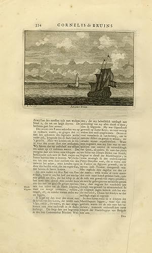 Antique Print-Topography-View of Adam's peak on Sri Lanka-De Bruyn-Pool-1711