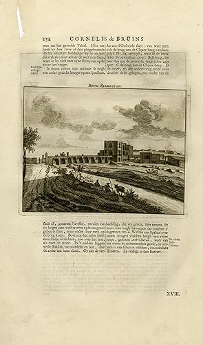 Antique Print-The bridges near Zjareston and Hassan Abaet-Iran-De Bruyn-1711