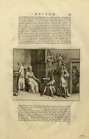 Antique Print-Genre-View of a Circassian household in the Caucasus-De Bruyn-1711