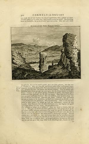 Antique Print-Topography-Kallay Fandus-Ruins on a mountain in Iran-De Bruyn-1711