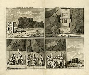 Antique Print-View of graves and reliefs of Naqs e Rostam-Shapur I-De Bruyn-1711