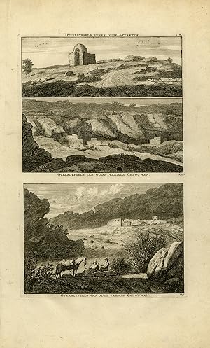 Antique Print-Landscape-Architecture-Depiction of different ruins-De Bruyn-1711