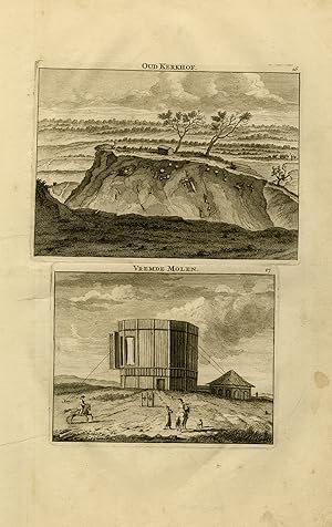 Antique Print-Topography-Old cemetery and mill-Voronez in Russia-De Bruyn-1711