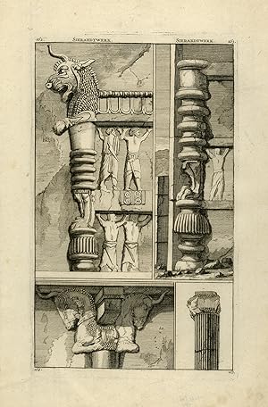 Antique Print-Archeology-Different sculptures from Persepolis-De Bruyn-1711