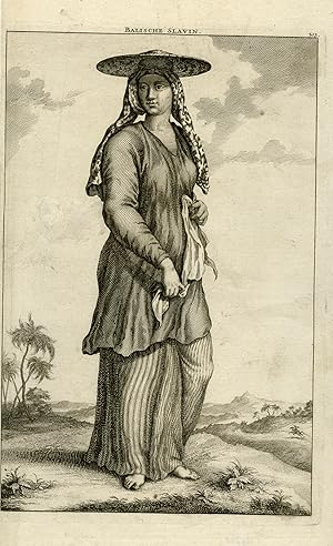 Antique Print-Genre-Bali-Depiction of a Balinese slave girl-De Bruyn-1711