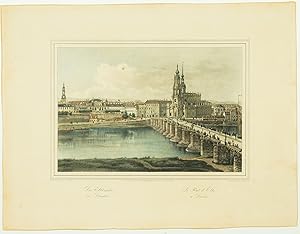 Imagen del vendedor de Die Elbbrcke in Dresden. - a la venta por Antiquariat Tautenhahn