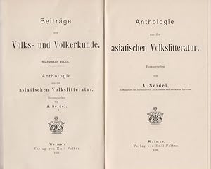 Bild des Verkufers fr Anthologie aus der asiatischen Volkslitteratur (Volksliteratur). (Beitrge zur Volks- und Vlkerkunde ; 7). zum Verkauf von Brbel Hoffmann