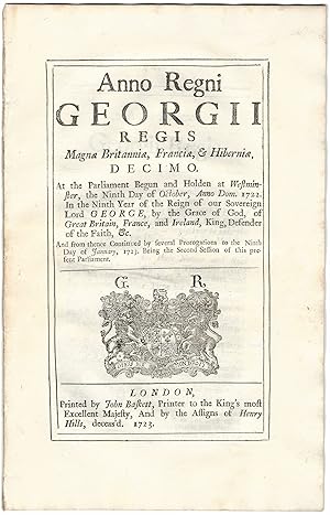 OATH FOR JEWISH LANDOWNERS ACT (1723). An Act for explaining and amending an Act of the last Sess...