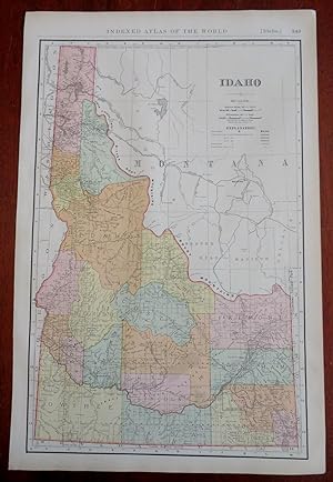 Idaho Boise Meridian Pocatello Fort Hall Nampa 1902 Rand McNally large map