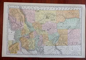 Montana Helena Butte Billings Bozeman Missoula 1902 Rand McNally large map