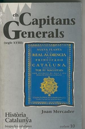 Imagen del vendedor de Historia de Catalunya numero 10: Els Capitans Generals segle XVIII a la venta por El Boletin