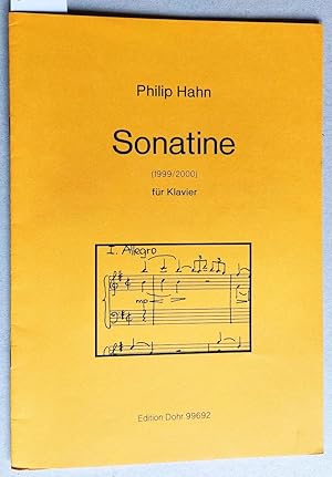 Bild des Verkufers fr Sonatine fr Klavier (1999/2000). Edition Dohr E.D. 99692. zum Verkauf von Versandantiquariat Kerstin Daras