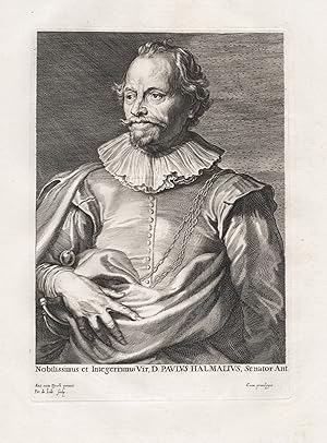 Bild des Verkufers fr Nobilissimus et Integerrimus Vir, D. Paulus Halmalius, Senator Ant." - Paulus van Halmale (1596-1643) Antwerpen Anvers magistrate Kunstsammler art collector zum Verkauf von Antiquariat Steffen Vlkel GmbH