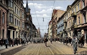 Ansichtskarte / Postkarte Lodz Lodsch Polen, Deutsche Wachtparade, I WK