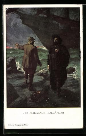Bild des Verkufers fr Knstler-Ansichtskarte Der Fliegende Hollnder, Oper von Richard Wagner, Sage zum Verkauf von Bartko-Reher
