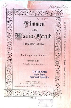 Bild des Verkufers fr Neues ber Maria Stuart. - in: Stimmen aus Maria-Laach. Katholische Bltter. 3. Heft. Jahrgang 1902; zum Verkauf von books4less (Versandantiquariat Petra Gros GmbH & Co. KG)