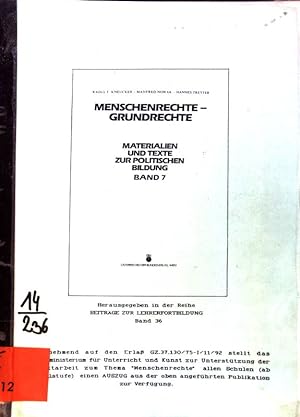 Seller image for Menschenrechte - Grundrechte. Beitrge zur Lehrerfortbildung ; Bd. 36; for sale by books4less (Versandantiquariat Petra Gros GmbH & Co. KG)