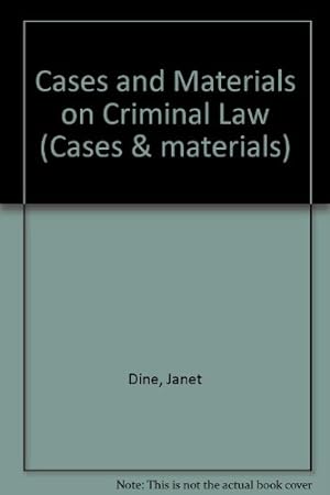 Bild des Verkufers fr Cases and Materials on Criminal Law (Cases & materials) zum Verkauf von WeBuyBooks