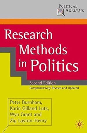 Image du vendeur pour Research Methods in Politics (Political Analysis) mis en vente par WeBuyBooks