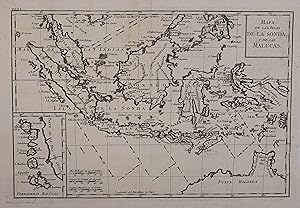 Mapa de las Islas de la Sonda, y de las Malúcas. [inset:] Verdaderas Malúcas. Kupferstich-Karte v...