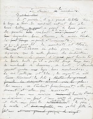 Image du vendeur pour Emile ZOLA   Manuscrit autographe Contes  Ninon mis en vente par Manuscripta