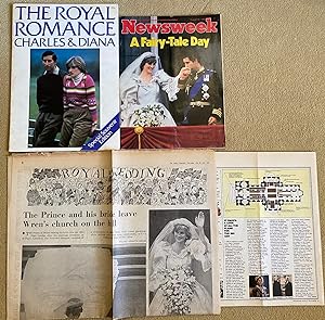 Seller image for The Royal Romance | Charles and Diana | Special Souvenir Edition + Newsweek Magazine (August 10, 1981 Royal Wedding) A Fairy-Tale Day + Royal Wedding (The Daily Telegraph - Thursday July 30th, 1981). for sale by Little Stour Books PBFA Member