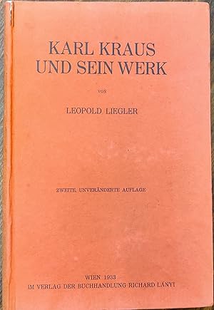 Imagen del vendedor de Karl Kraus und sein Werk. a la venta por Rotes Antiquariat Wien