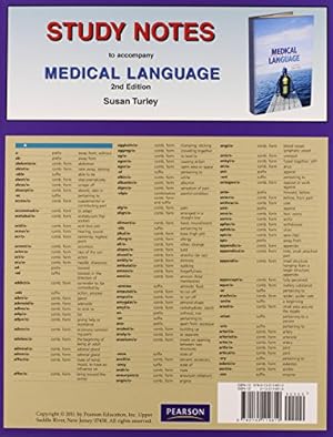 Image du vendeur pour Study Notes for Medical Language mis en vente par Reliant Bookstore