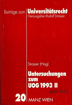 Seller image for Untersuchungen zum UOG 1993 II for sale by avelibro OHG