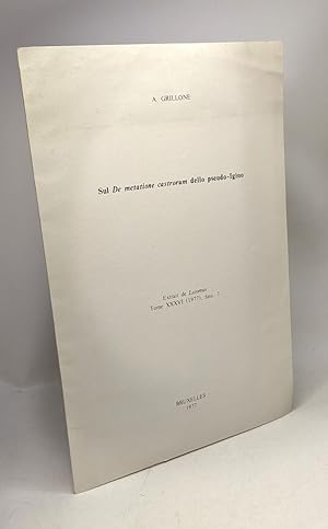 Bild des Verkufers fr Sul De metatione castrorum dello pseudo-Igino - Extrait de Latomus - TOME XXXVI (1977) fasc. 3 zum Verkauf von crealivres