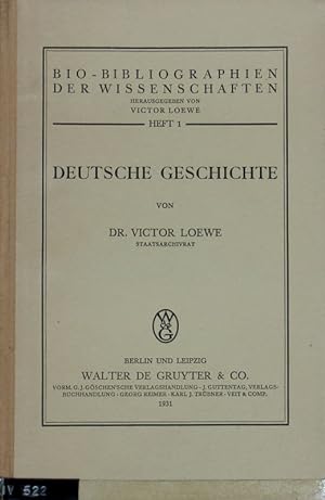 Bild des Verkufers fr Deutsche Geschichte. Bio-Bibliographien der Wissenschaft ; H. 1. zum Verkauf von Antiquariat Bookfarm