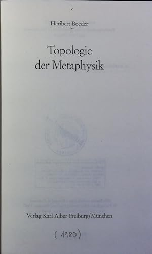 Bild des Verkufers fr Topologie der Metaphysik. Orbis academicus. zum Verkauf von Antiquariat Bookfarm