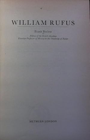 Bild des Verkufers fr William Rufus. English monarchs series. zum Verkauf von Antiquariat Bookfarm