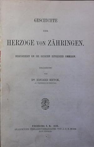 Geschichte der Herzoge von Zähringen.