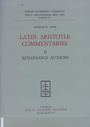 Bild des Verkufers fr Renaissance authors. Subsidia al 'Corpus philosophorum medii aevi' ; 6. zum Verkauf von Antiquariat Bookfarm