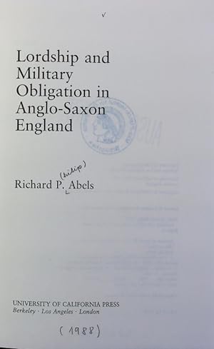Immagine del venditore per Lordship and military obligation in Anglo-Saxon England. venduto da Antiquariat Bookfarm