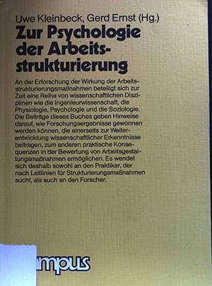 Seller image for berlegungen zur Theorie und Praxis auf dem Gebiet der Arbeitsstrukturierung - in : Zur Psychologie der Arbeitsstrukturierung. for sale by books4less (Versandantiquariat Petra Gros GmbH & Co. KG)