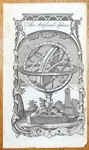 ARMILLARY SPHERE, The Artificial Sphere, W.Guthrie original antique print c1790