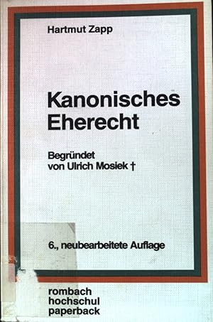 Bild des Verkufers fr Kanonisches Eherecht. Rombach Wissenschaft; zum Verkauf von books4less (Versandantiquariat Petra Gros GmbH & Co. KG)