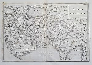 Antique Map ORIENS PERSIA, INDIA, Arabia, Israel, Middle East, Cellarius c1720