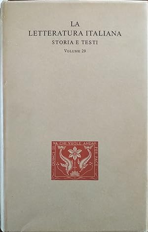 La letteratura italiana. Storia e testi Volume 29