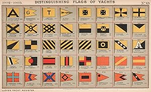 Distinguishing Flags of Yachts - Kingfisher - Winnebago - Ianthe - Elphy - Darthula - Rhoda Wynia...