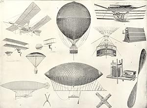 Aeronautics.-Aerial Machines; Fig. 1 Langley's Flying Machine; 2 Chanute's Gliding Machine-off; 3...