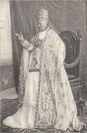 His Holiness Pope Pius X. with Papel Crown and Robes of State