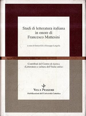 Studi di letteratura italiana in onore di Francesco Mattesini