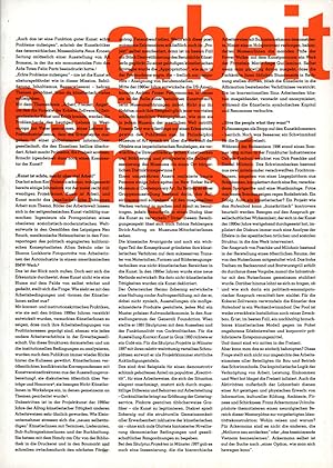Seller image for Arbeit Essen Angst. for sale by Antiquariat Lenzen