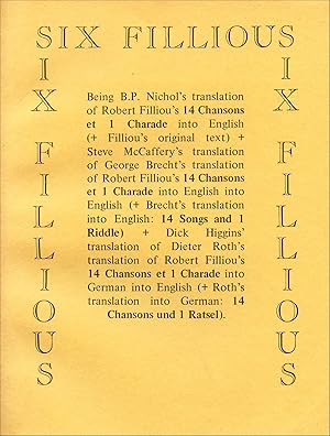 Seller image for Six Fillious for sale by Granary Books