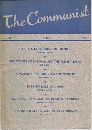 Seller image for The Communist, April 1942, Vol. XXI, No. 3 for sale by Kenneth Mallory Bookseller ABAA