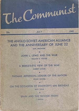 Seller image for The Communist, July 1942, Vol. XXI, No. 6 for sale by Kenneth Mallory Bookseller ABAA