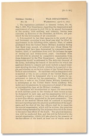 [West Point] General Orders, No. 53. Ward Department, Washington, April 23, 1911